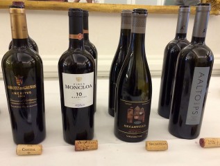 Some of the Grandes Pago España wines tasted in Lausanne Photo: Ellen Wallace