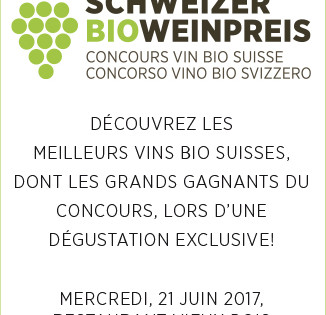 Présentation des lauréats du Concours Vin Bio Suisse 2017